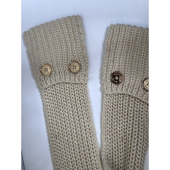 MICHAEL KORS Scarf With Pockets CREAM Gold Tone BUTTONS KNIT SCARF $68 - Picture 2 of 9